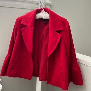 Halogen Red Jacket with flare sleeves! LIKE NEW SUPER CUTE!!